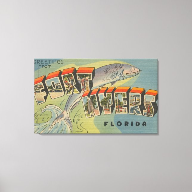 Toile Ft. Myers, Floride - Scènes de grandes lettres (Recto)
