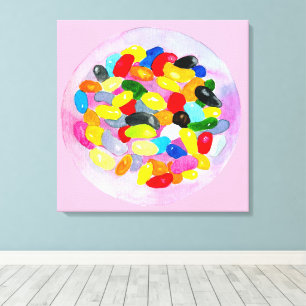 Toile Fun gelée bonbons haricots aquarelle
