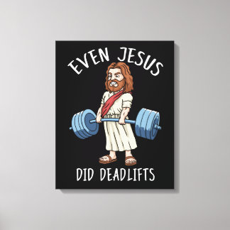 Toile Funny Gym Don Jésus Deadlift Fitness Bodybuilding