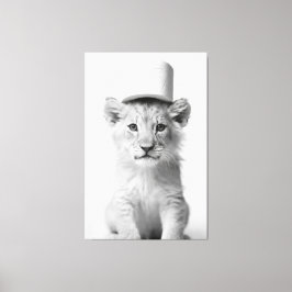 Toile Funny Lion Cub Wearing Toilet Paper Animal Photo