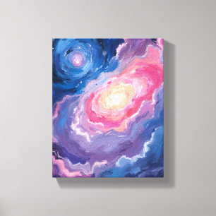 Toile Galaxie ci-dessus   Ciel Étoiles Pastel Aquarelle