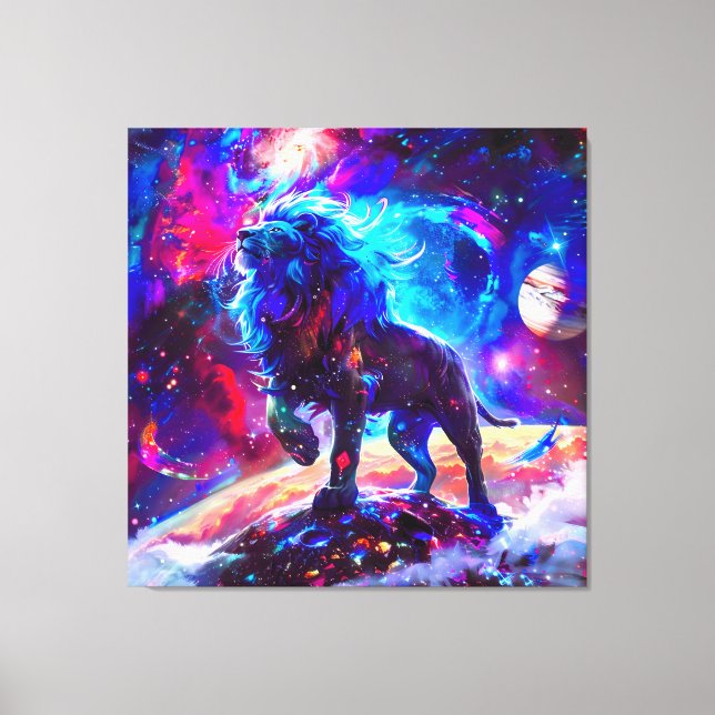 Toile Galaxy Lion Blue (Recto)