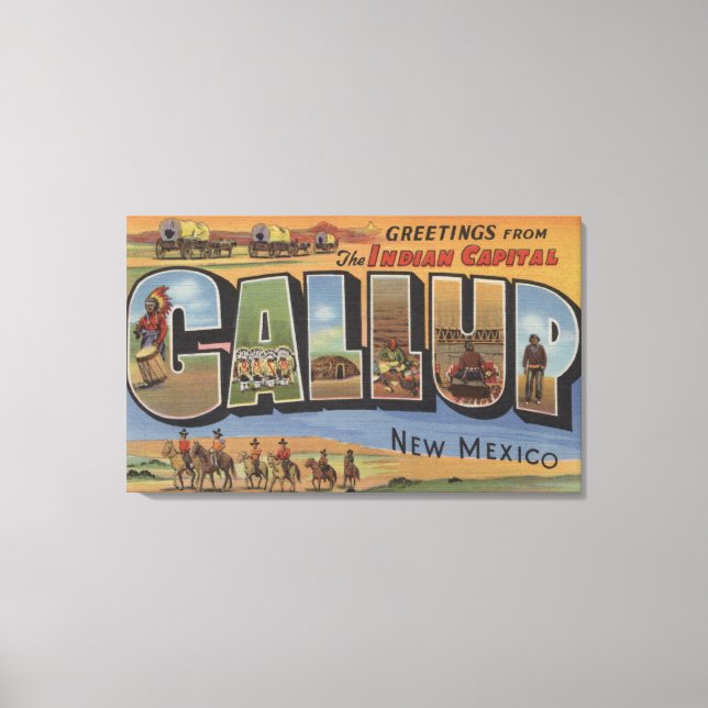 Toile Gallup, Nouveau-Mexique - Scènes de grandes lettre (Recto)