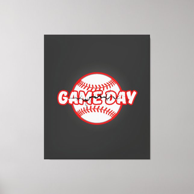 Toile Game Day Cracked Baseball Sports Graphic (Recto)