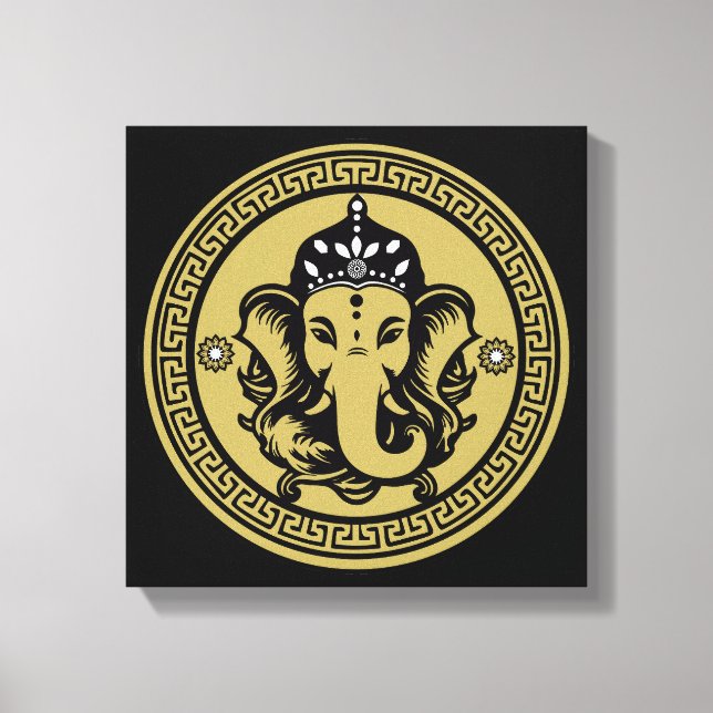 Toile Ganesha Themed Hindu Art Print (Recto)