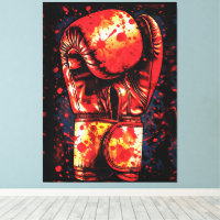 Gants de boxe rouges éclaboussés de sang, art dram