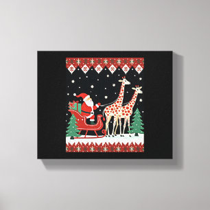 Toile Garçons Filles Père Noël Chevauchant Traîneau Gira