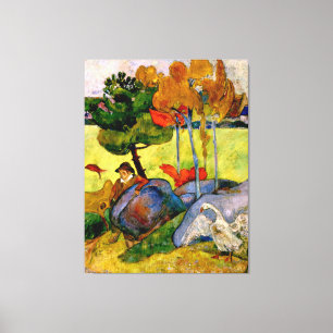 Toile Gauguin - Un garçon breton dans un paysage