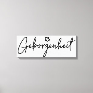 Toile Geborgenheit, mot allemand, sécurité