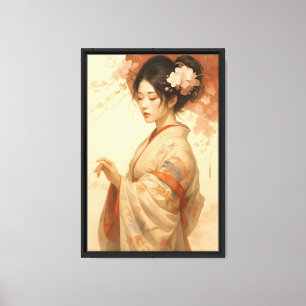 Toile Geisha Serenity Art - Élégante Japonaise