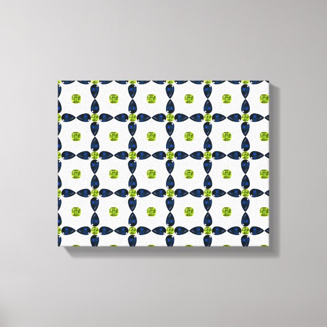 Toile Gemstone Art, bleu et jaune (Recto)