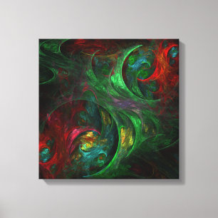 Toile Genesis Green Art Abstrait Quad Canvas Imprimer