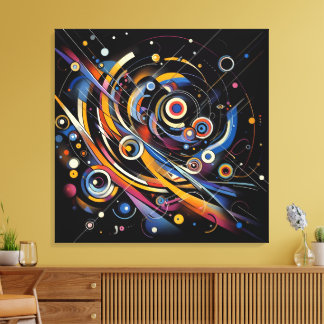 Toile Géométrie en orbite cosmique - Art circulaire et l