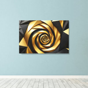 Toile Géométrie spirale dorée