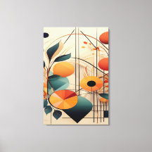 Géométrie Zen : Art de fusion botanique abstrait