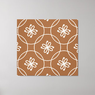 Toile Géométrique florale : motif d'art vintage.