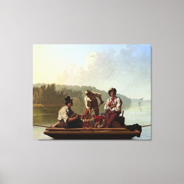 Toile George Caleb Bingham Boatmen sur le Missouri (Recto)