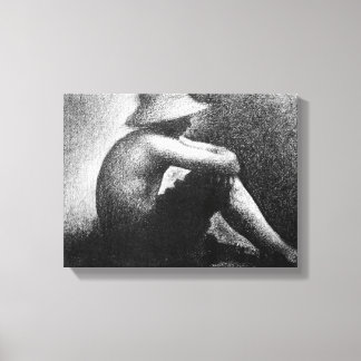 Toile Georges Seurat - casquette assis en paille