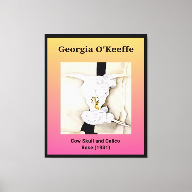 Toile Georgia O'Keeffe : Crâne de vache et Rose de Calic (Recto)