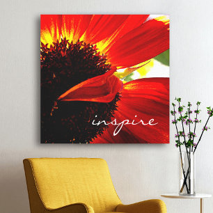 Toile Gérbera Daisy Rouge Photographie Inspirer Script G