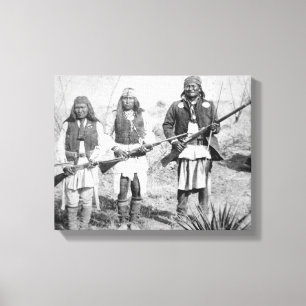 Toile Geronimo et trois de ses guerriers d'Apache, 1886