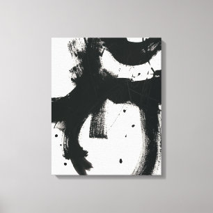 Toile Geste d'onyx - courses noires de peinture