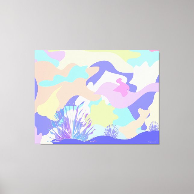 Toile Giant Joyeux Anniversaire Abstrait Art Moderne (Recto)