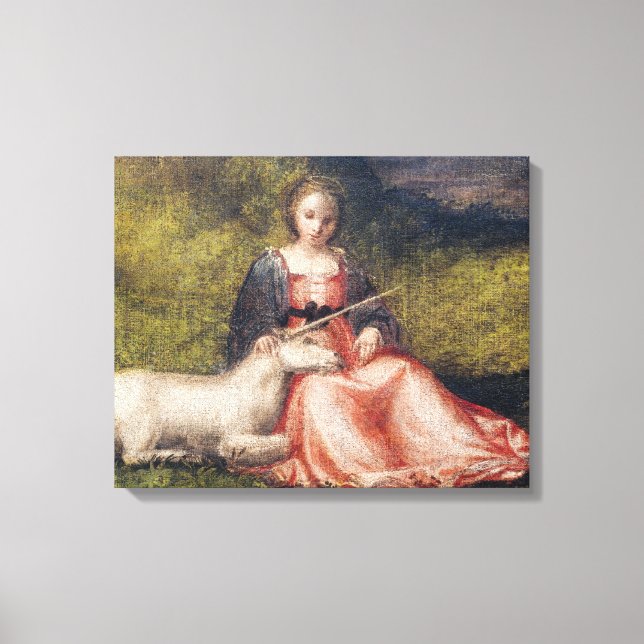 Toile Giorgione's Woman with Unicorn (1510) Canvas (Recto)