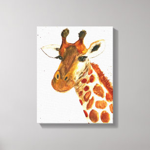 Toile Girafe aquarelle animaux Safari African Jungle