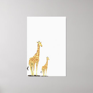 Toile Girafe mère et bébé – Un lien doux