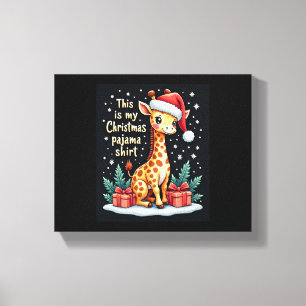 Toile Girafe portant un chapeau de Père Noël pyjama de N
