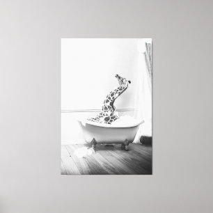 Toile Giraffe dans une baignoire Poster