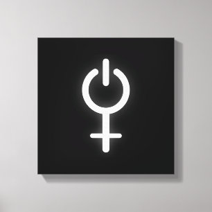 Toile Girl Power Electronic Symbole pour Gamer Female Si