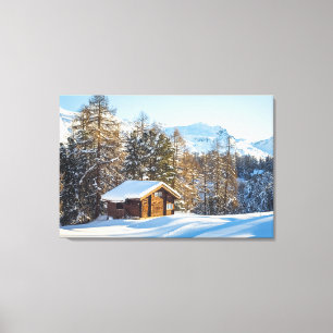 Toile Glace et neige Journal d'hiver Cabine Alpes suis