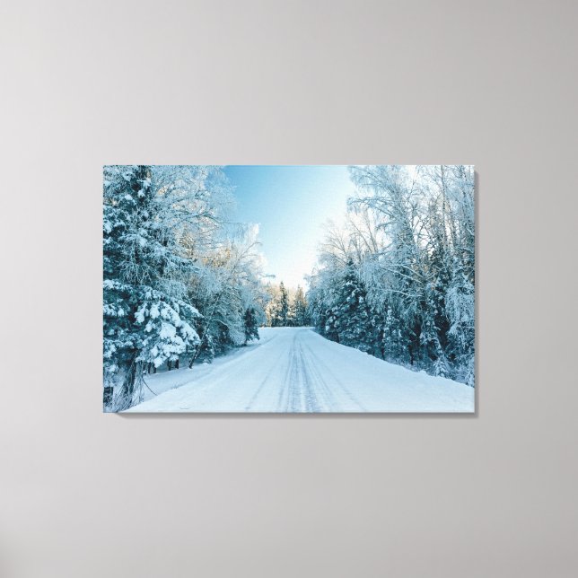 Toile Glace et neige | Route d'hiver gelée Russie, Sibér (Recto)