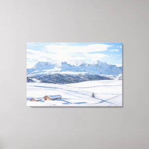 Toile Glace et neige   Snowscape Alpes européennes, Ital