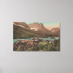 Toile Glacier, MT - Vue des chalets et du lac St. Marys