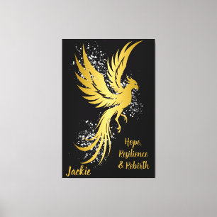 Toile Glam Gold Phoenix Silver Parties scintillant Monog