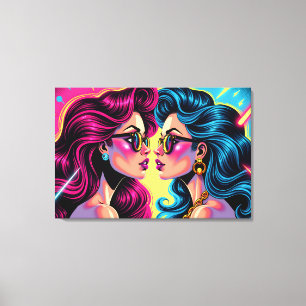 Toile Glam Rock Sisters - Electric Pop Art