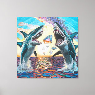 Toile Glamour Chomp-Shark Dressage pour les gemmes brill