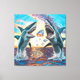 Toile Glamour Chomp-Shark Dressage pour les gemmes brill