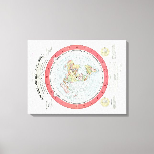 Toile Gleason's NEW STANDARD MAP OF THE WORLD - Canvas (Recto)