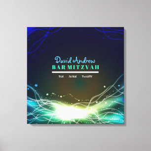 Toile GLOWWING NEON STAR Bat mitzvah Se connecter Carte 