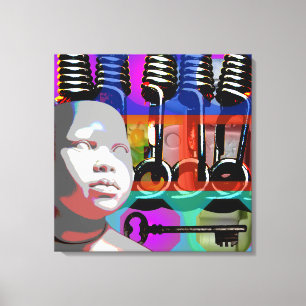 Toile GMT 24 Heures Projet Poupée Pop Cadre Psychédéliqu