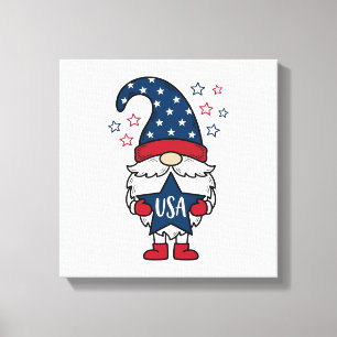 Toile Gnome Patriotique USA Étoile Vectorielle Design de