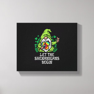 Toile Gnome Tie Dye Shamrock Laisser Shenanigans Commenc