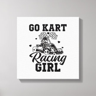 Toile Go Kart Racing Girl | Go-Kart Driver Idée cadeau