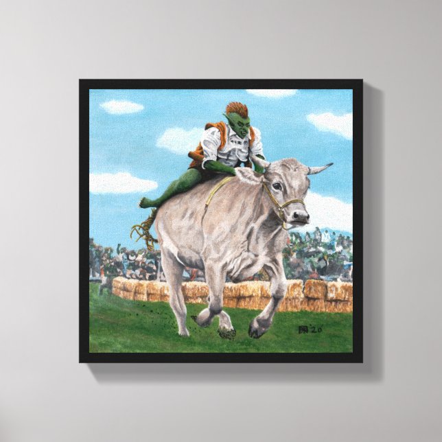Toile Goblin Rider Ox Racing Imaginaire Art Canvas Impri (Recto)