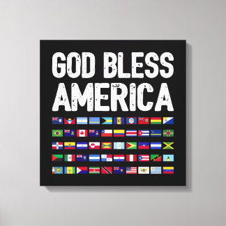 Toile God Bless America All Countries Latino Pride I