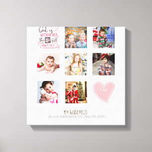 Toile GODMOTHER PHOTO COLLAGE Cadeau avec verset peut mo